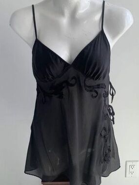 Vintage Victoria’s Secret Iris Flower Embroidered Silk Camisole